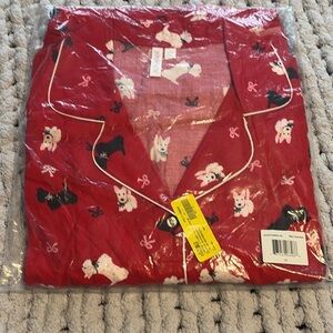 Red Pajama Set with Animal Print